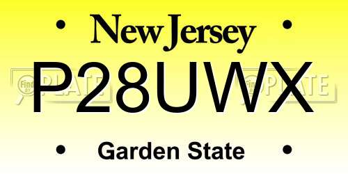 P28UWX New Jersey License Plate