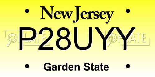 P28UYY New Jersey License Plate