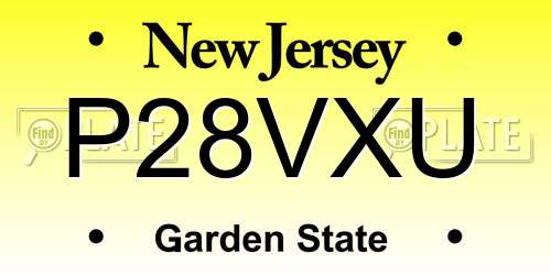 P28VXU New Jersey License Plate
