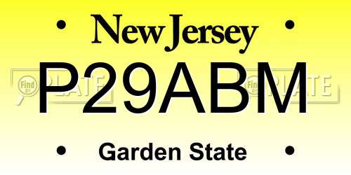 P29ABM New Jersey License Plate