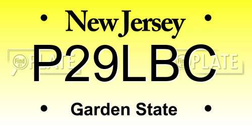 P29LBC New Jersey License Plate