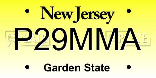 P29MMA New Jersey License Plate