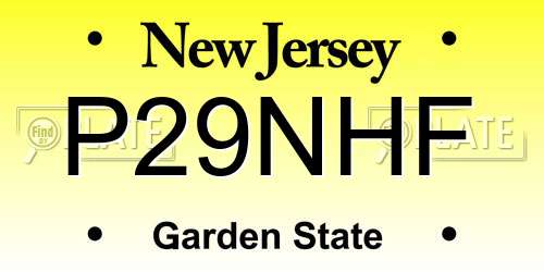 P29NHF New Jersey License Plate