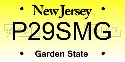 P29SMG New Jersey License Plate