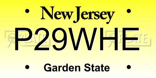 P29WHE New Jersey License Plate