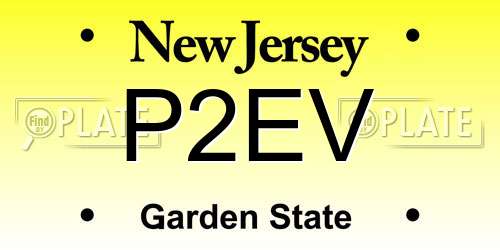 P2EV New Jersey License Plate