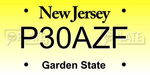 P30AZF New Jersey License Plate