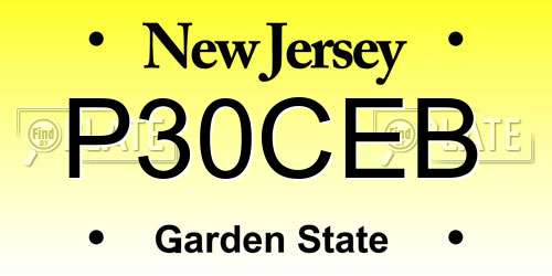 P30CEB New Jersey License Plate