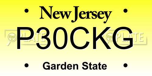 P30CKG New Jersey License Plate