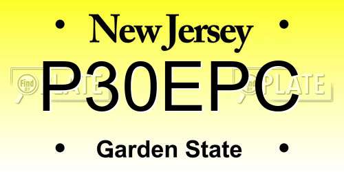 P30EPC New Jersey License Plate