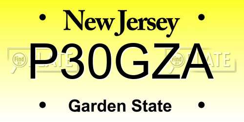 P30GZA New Jersey License Plate