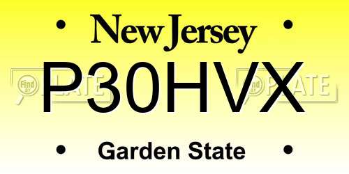 P30HVX New Jersey License Plate