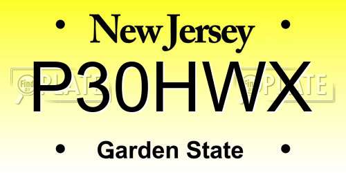 P30HWX New Jersey License Plate