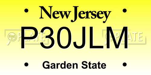 P30JLM New Jersey License Plate