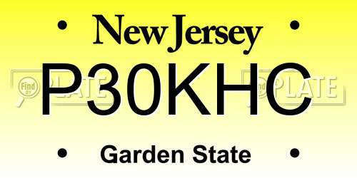 P30KHC New Jersey License Plate