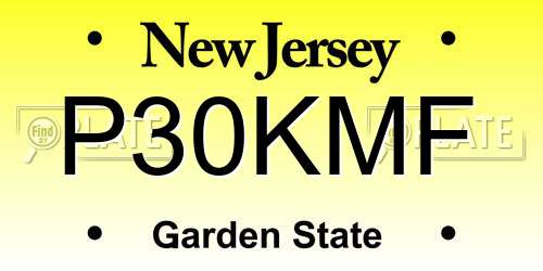 P30KMF New Jersey License Plate