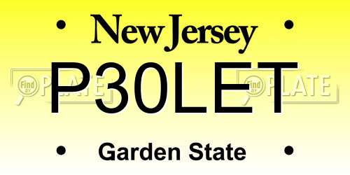 P30LET New Jersey License Plate