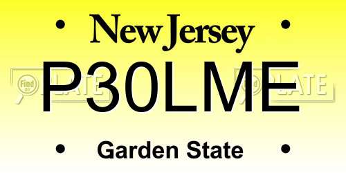 P30LME New Jersey License Plate