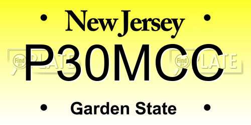 P30MCC New Jersey License Plate