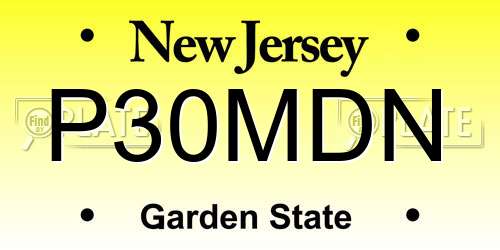 P30MDN New Jersey License Plate