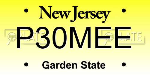 P30MEE New Jersey License Plate