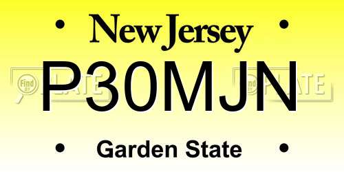 P30MJN New Jersey License Plate