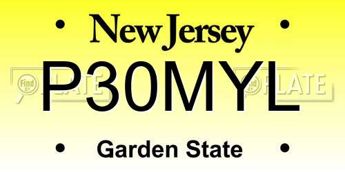 P30MYL New Jersey License Plate