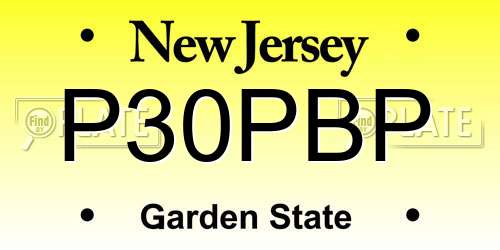 P30PBP New Jersey License Plate
