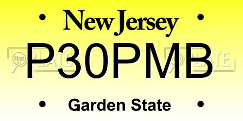 P30PMB New Jersey License Plate