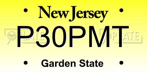 P30PMT New Jersey License Plate