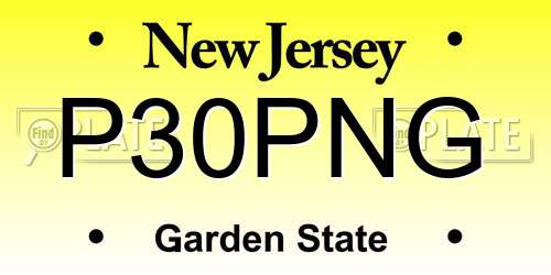 P30PNG New Jersey License Plate