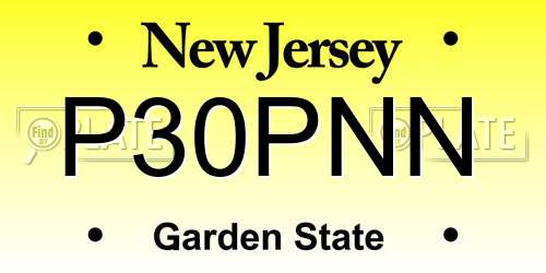P30PNN New Jersey License Plate