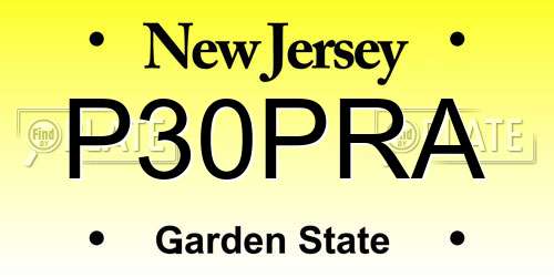 P30PRA New Jersey License Plate