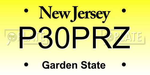 P30PRZ New Jersey License Plate