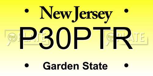 P30PTR New Jersey License Plate