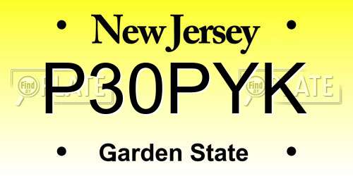 P30PYK New Jersey License Plate