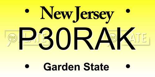 P30RAK New Jersey License Plate
