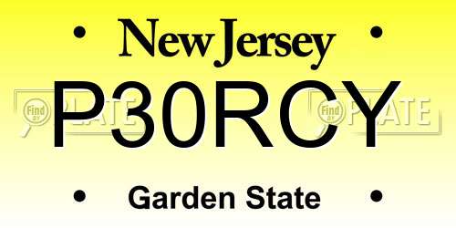 P30RCY New Jersey License Plate