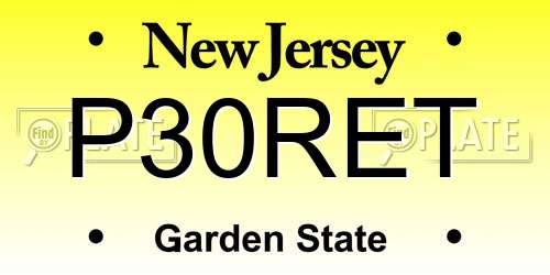 P30RET New Jersey License Plate