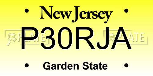 P30RJA New Jersey License Plate