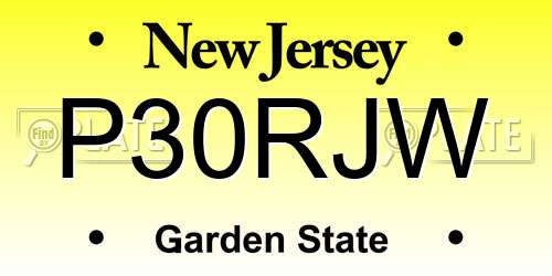 P30RJW New Jersey License Plate