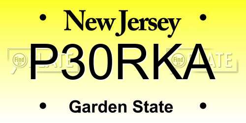 P30RKA New Jersey License Plate
