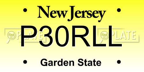 P30RLL New Jersey License Plate