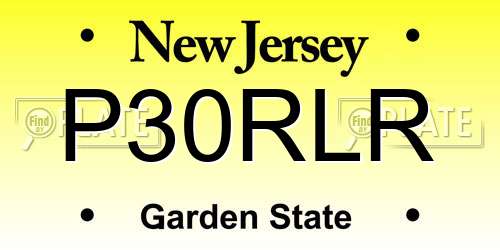 P30RLR New Jersey License Plate