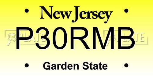 P30RMB New Jersey License Plate