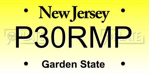 P30RMP New Jersey License Plate