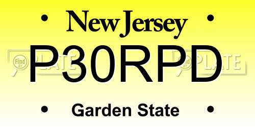 P30RPD New Jersey License Plate