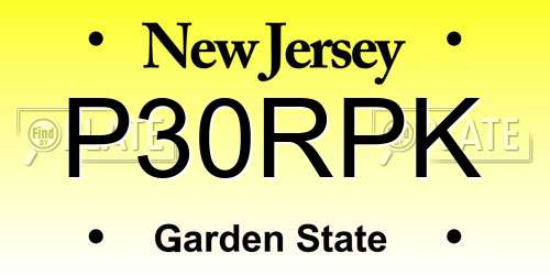 P30RPK New Jersey License Plate