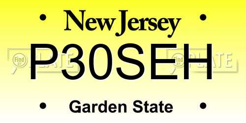 P30SEH New Jersey License Plate