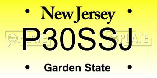 P30SSJ New Jersey License Plate